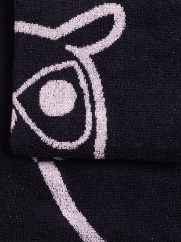 KnowledgeCotton Apparel - UNI 2 x face towel, 1 x bath towel - GOTS/Vegan Homewear 1001 Total Eclipse