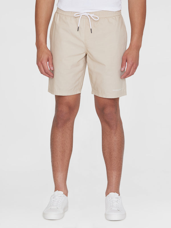 KnowledgeCotton Apparel - MEN Boardwalk shorts with elastic waist - GOTS/Vegan Swimshorts 1228 Light feather gray