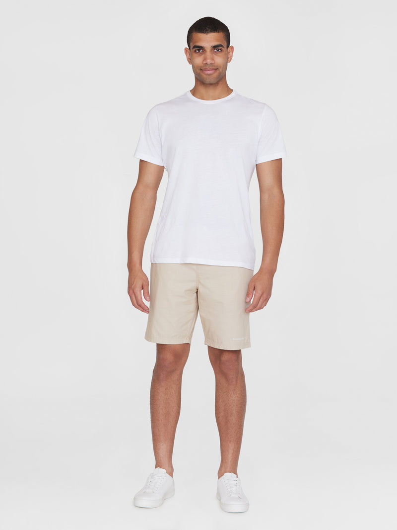 KnowledgeCotton Apparel - MEN Boardwalk shorts with elastic waist - GOTS/Vegan Swimshorts 1228 Light feather gray