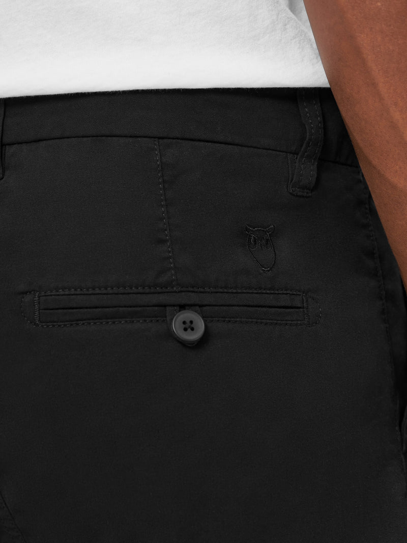 KnowledgeCotton Apparel - MEN CHUCK regular chino poplin pant Pants 1300 Black Jet