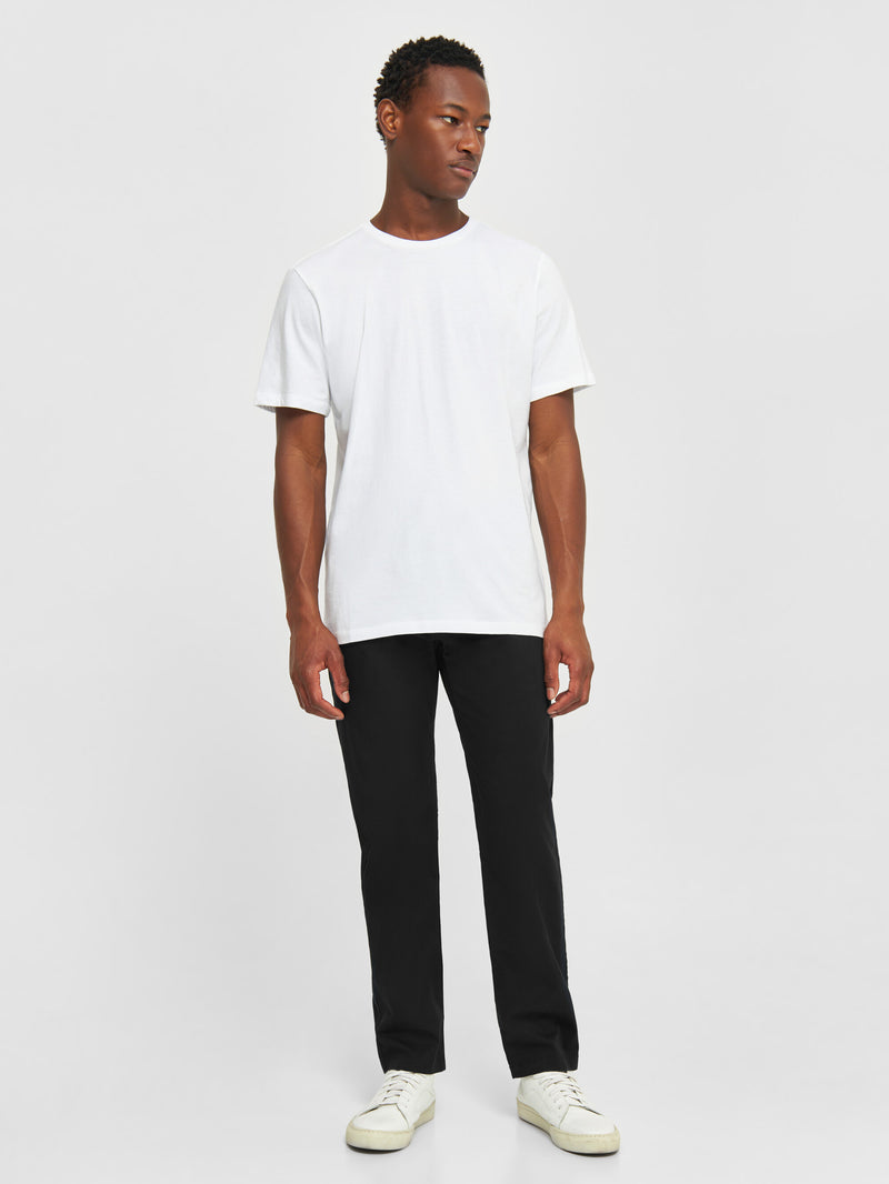KnowledgeCotton Apparel - MEN CHUCK regular chino poplin pant Pants 1300 Black Jet
