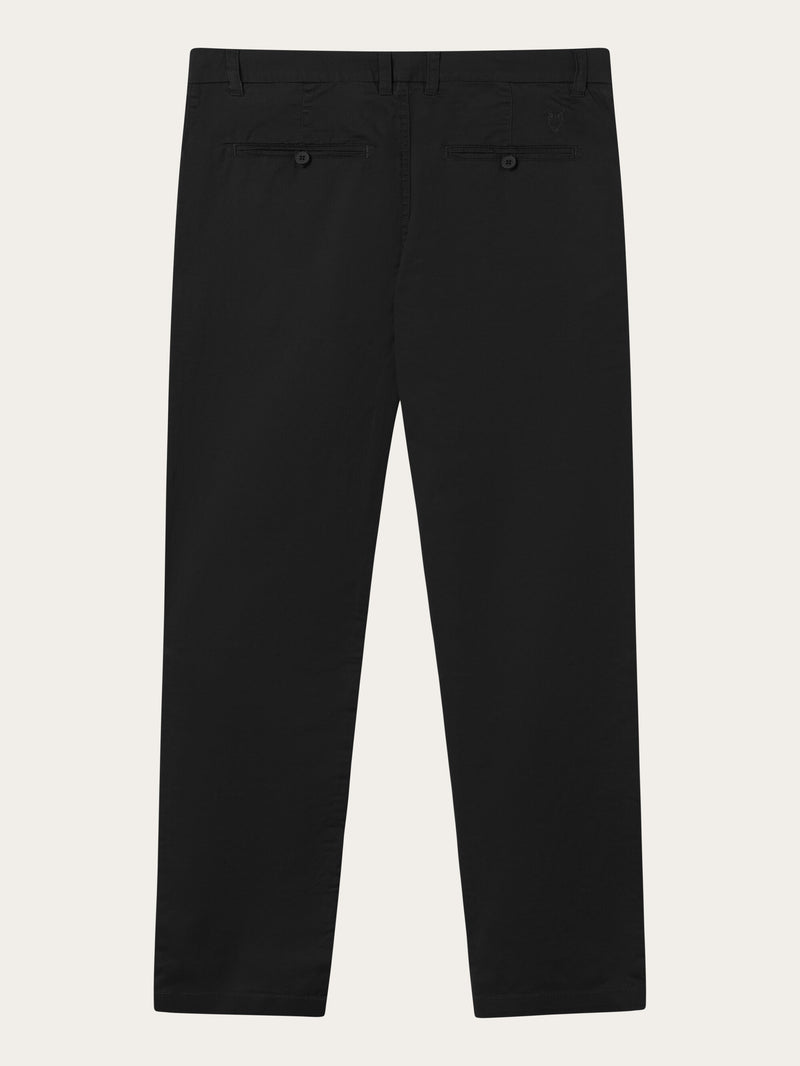 KnowledgeCotton Apparel - MEN CHUCK regular chino poplin pant Pants 1300 Black Jet