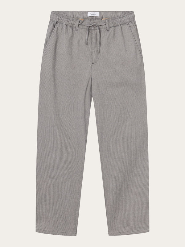 KnowledgeCotton Apparel - MEN Loose fit pepita checked pant Pants 1347 Safari